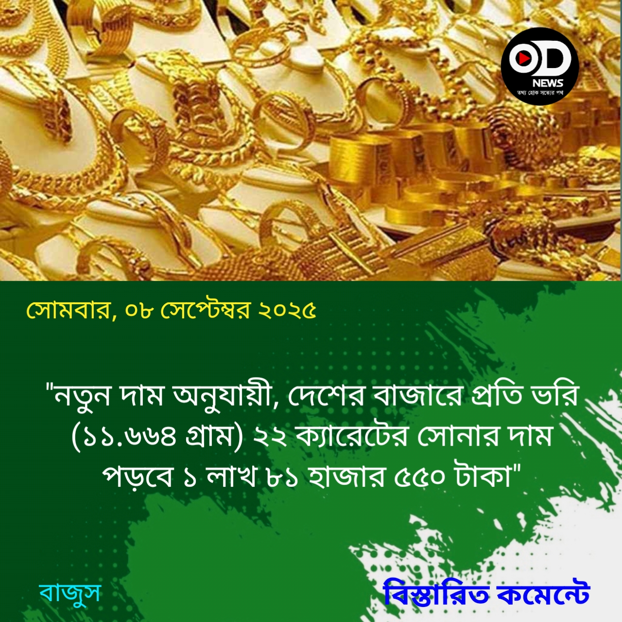 সোনার দাম আরও বাড়ল