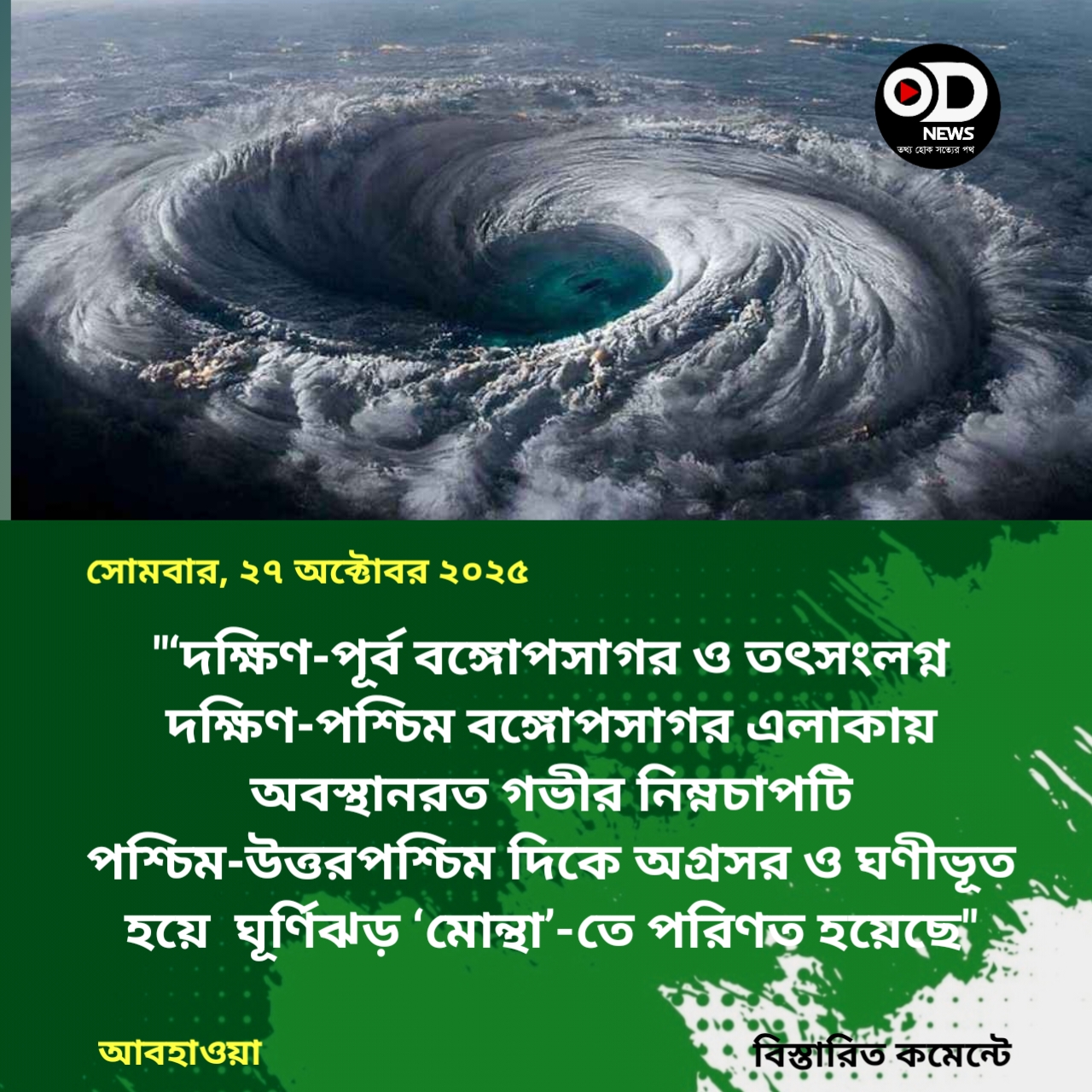 ধেয়ে আসছে ঘূর্ণিঝড় ‘মন্থা’, আঘাত হানবে যখন যেখানে 